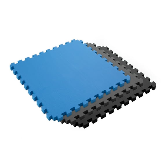 FlooringInc 1" Multipurpose Foam Tiles, Playroom, Aerobic, 2"x2", Blue, 12 Tiles, 48 sqft