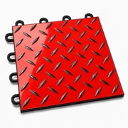 FlooringInc Nitro Pro Garage Tiles, Diamond, 40 Pack, 40 Sq/Ft. Victory Red/ Black