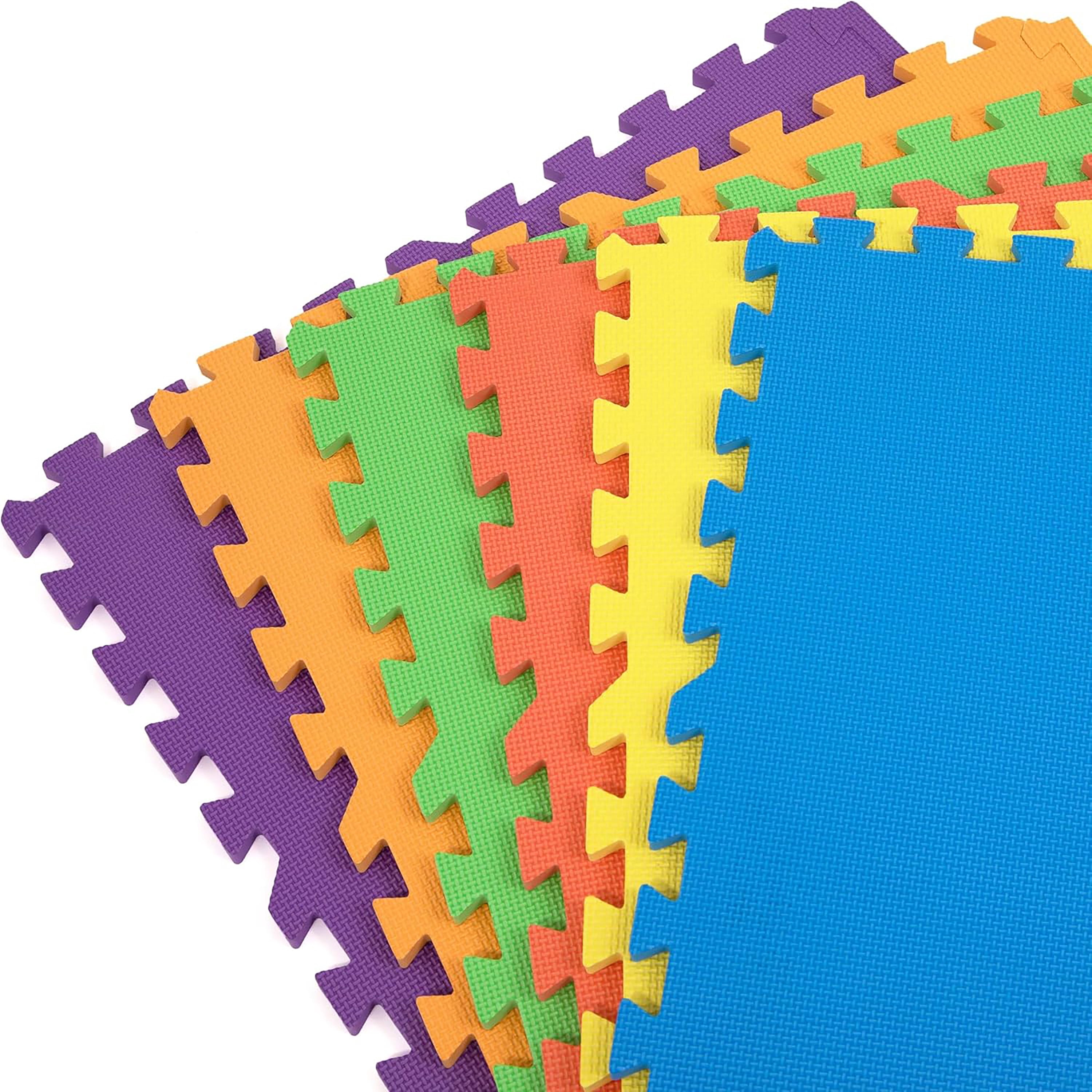 FlooringInc 24" x 24" Rainbow Colored Foam Interlocking Floor Mats, 30 Piece