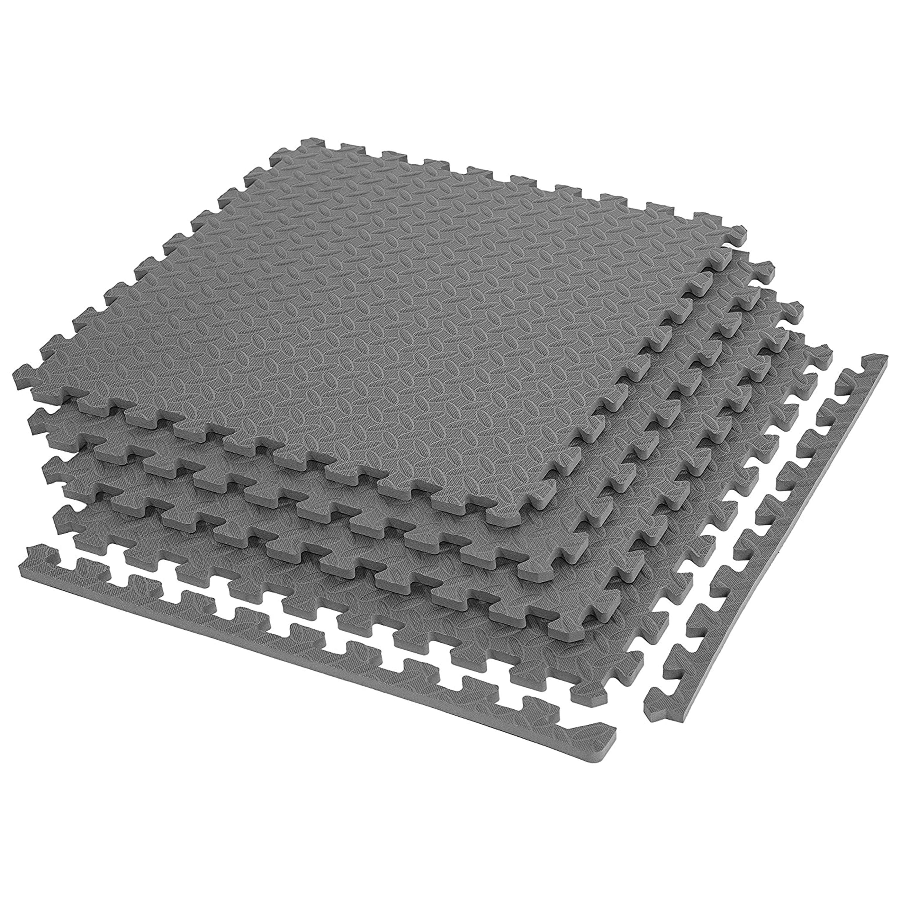 FlooringInc 5/8" Thick Diamond Soft Anti Fatigue Interlocking Foam Tiles, 2ftx2ft, 16 Tile, Gray