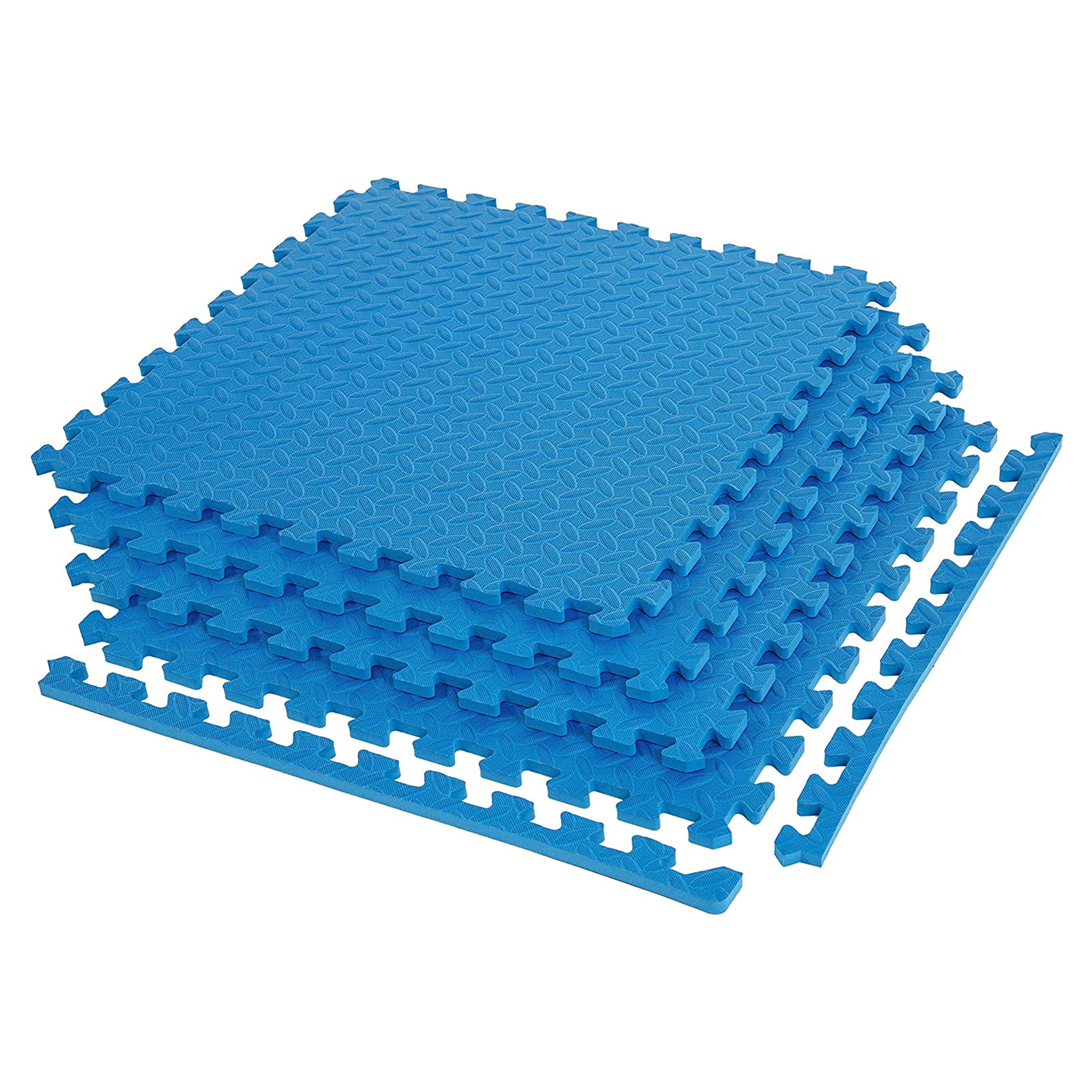 FlooringInc 5/8" Thick Diamond Soft Anti Fatigue Interlocking Foam Tiles, 2ftx2ft, 6 Tile, Blue