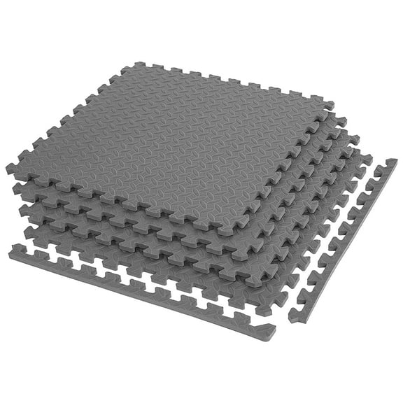 FlooringInc 5/8" Thick Diamond Soft Anti Fatigue Interlocking Foam Tiles, 2ftx2ft, 6 Tile, Gray
