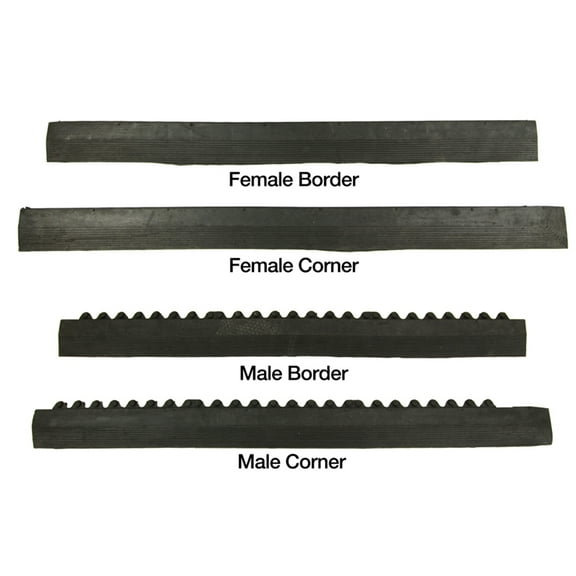 FlooringInc 5/8" Thick Evolution Rubber Floor Tiles Edging, Female Corner Edge