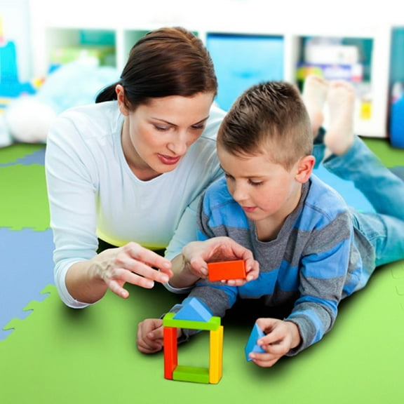 FlooringInc 5/8" Thick Premium Interlocking Foam Tiles, Pilates, Yoga, Other Aerobic/Cardio Work Outs, Kids Playrooms, Black, 12 Pack