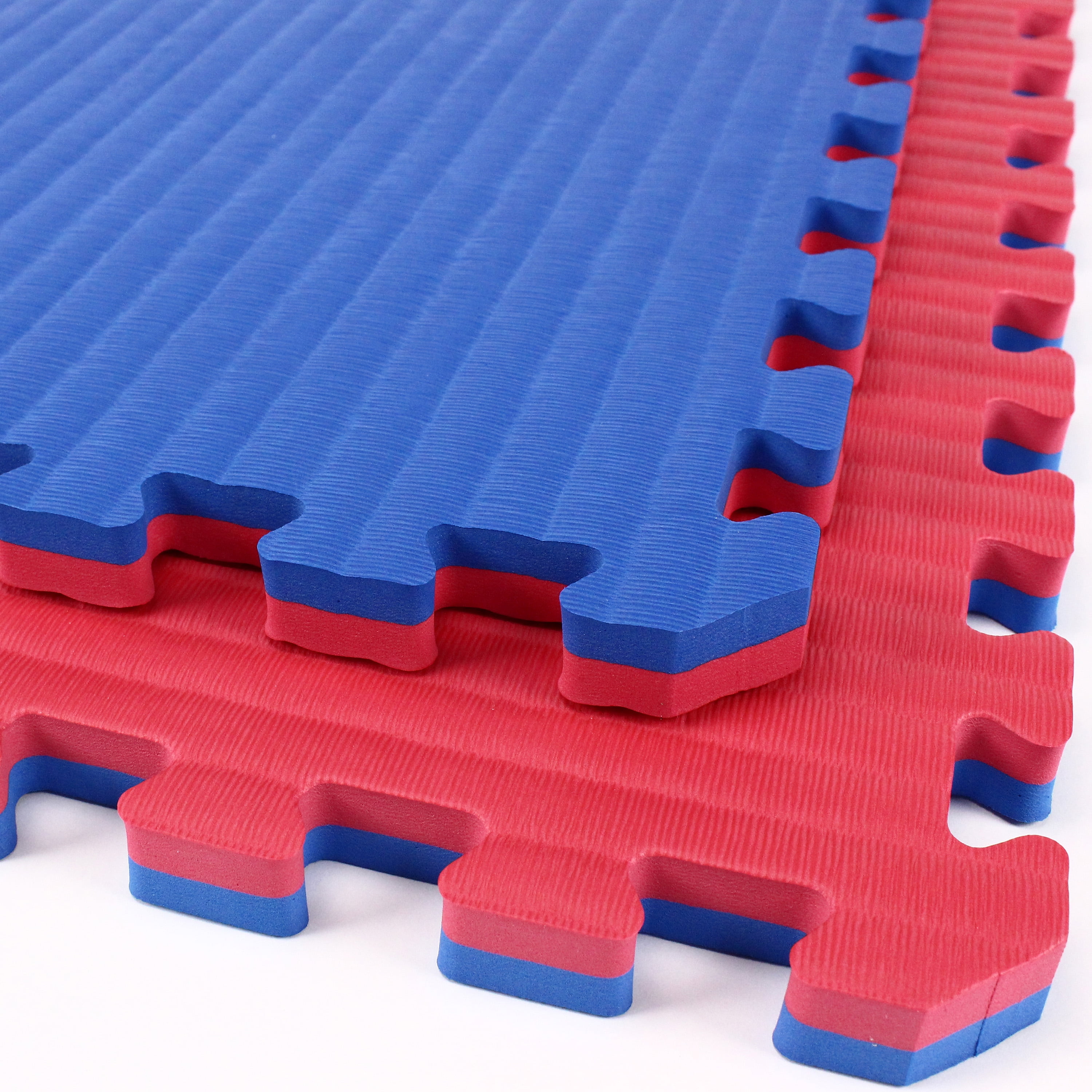 FlooringInc 7/8" Thick Tatami Excersise, Yoga, Fintness & MMA Mats, 20 Tiles, 2'x2', 80 sqft, Red/Blue