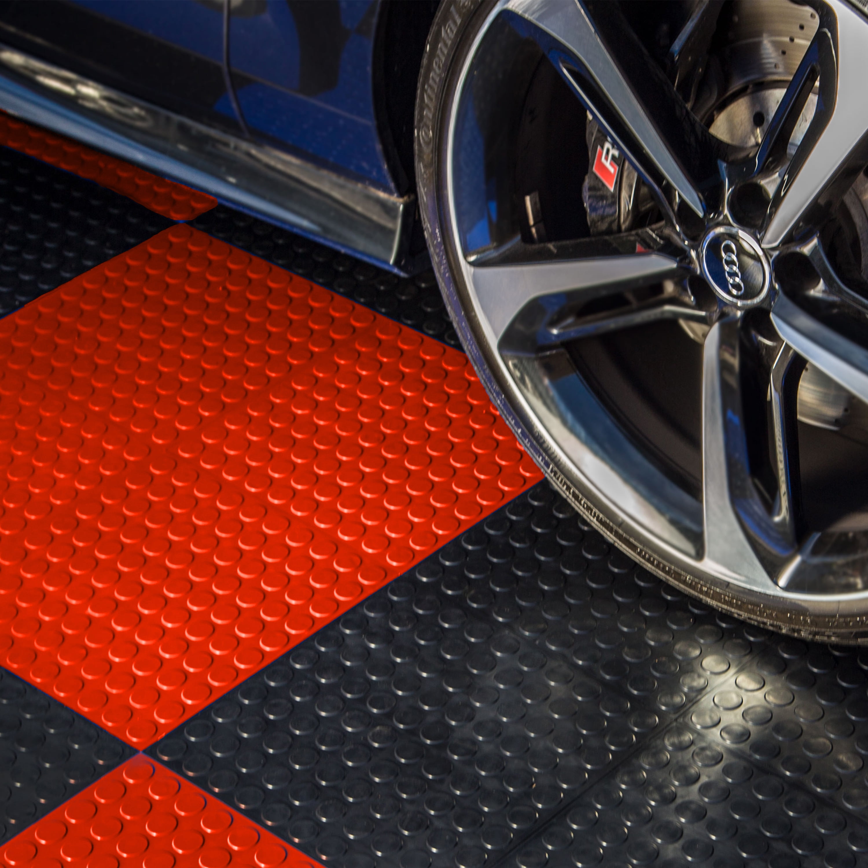 FlooringInc Coin Nitro Interlocking Garage Floor Tiles, Victory Red, 12
