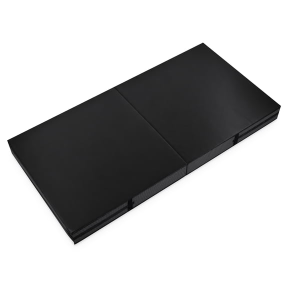 FlooringInc Folding Gymnastics Crash Mat – Thick Landing Pad for Tumbling, Kids Gymnastics, Cheer & Martial Arts Training – 8" Crash Pad, 4 ft x 8 ft Safety Mat (Black)