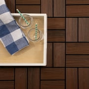 FlooringInc Helios Outdoor 8 Slat Interlocking Deck Tiles, 12"x12", 1 Tile (1 Sqft), Hawaiian Grey