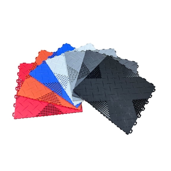 FlooringInc HybridX Interlocking Garage Floor Tiles 17x17, Racing Red, 1 Tile