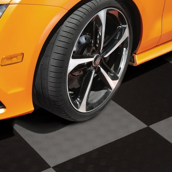 FlooringInc Nitro Flex Protective Garage Flooring Tiles, 20.5"x20.5", 8 Tiles, 23.36 Sqft, Diamond Pattern, Terracotta