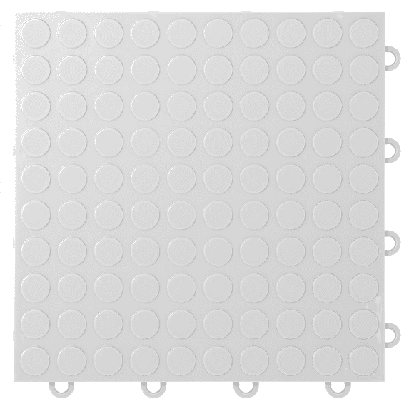 FlooringInc Nitro Garage Floor Tiles, Coin Pattern, Interlocking, Artic White, 12"x12", 1 pack, 1 sq/ft