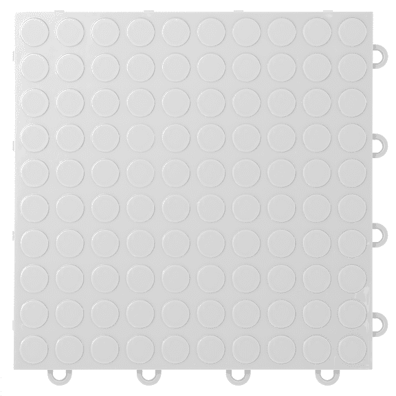 FlooringInc Nitro Garage Floor Tiles, Coin Pattern, Interlocking, Artic White, 12"x12", 1 pack, 1 sq/ft