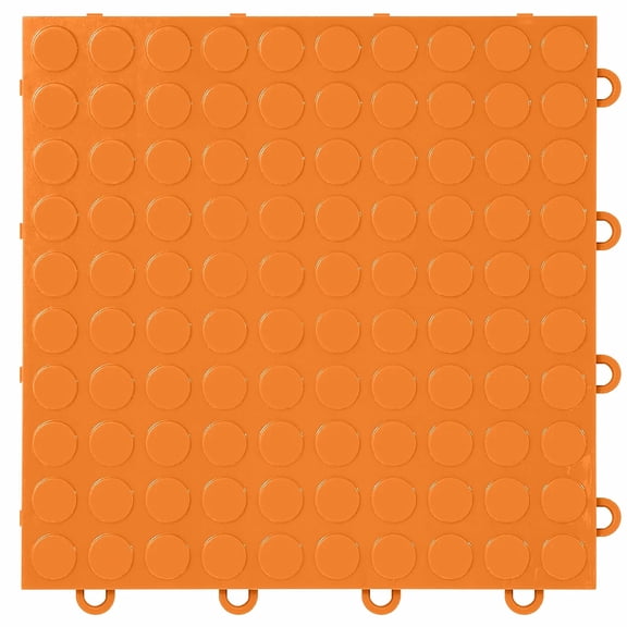 FlooringInc Nitro Garage Floor Tiles, Coin Pattern, Interlocking, Harley Orange, 12"x12", 1 pack, 1 sq/ft