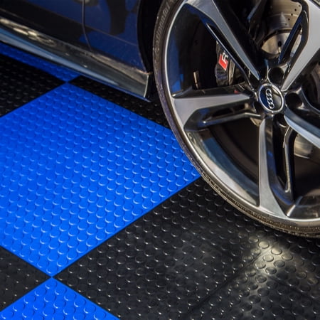FlooringInc Nitro Garage Floor Tiles, Coin Pattern, Interlocking, Shelby Blue, 12"x12", 52 pack, 52 sq/ft