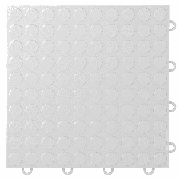 FlooringInc Nitro Interlocking Garage Floor Tiles, Heavy Duty Coin Pattern, White, 12"x12", 52 pack, 52 sq/ft