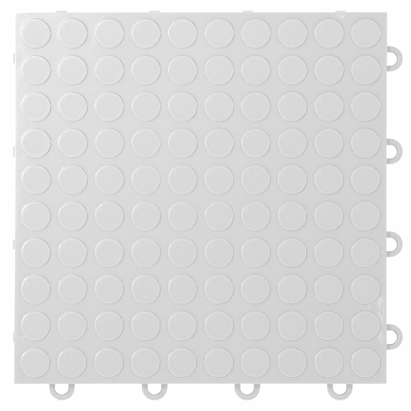 FlooringInc Nitro Interlocking Garage Floor Tiles, Heavy Duty Coin Pattern, White, 12"x12", 52 pack, 52 sq/ft