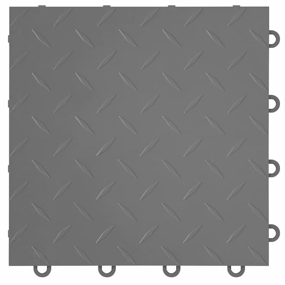 FlooringInc Nitro Garage Floor Tiles, Diamond Pattern, Interlocking, Graphite, 12"x12", 1 pack, 1 sq/ft