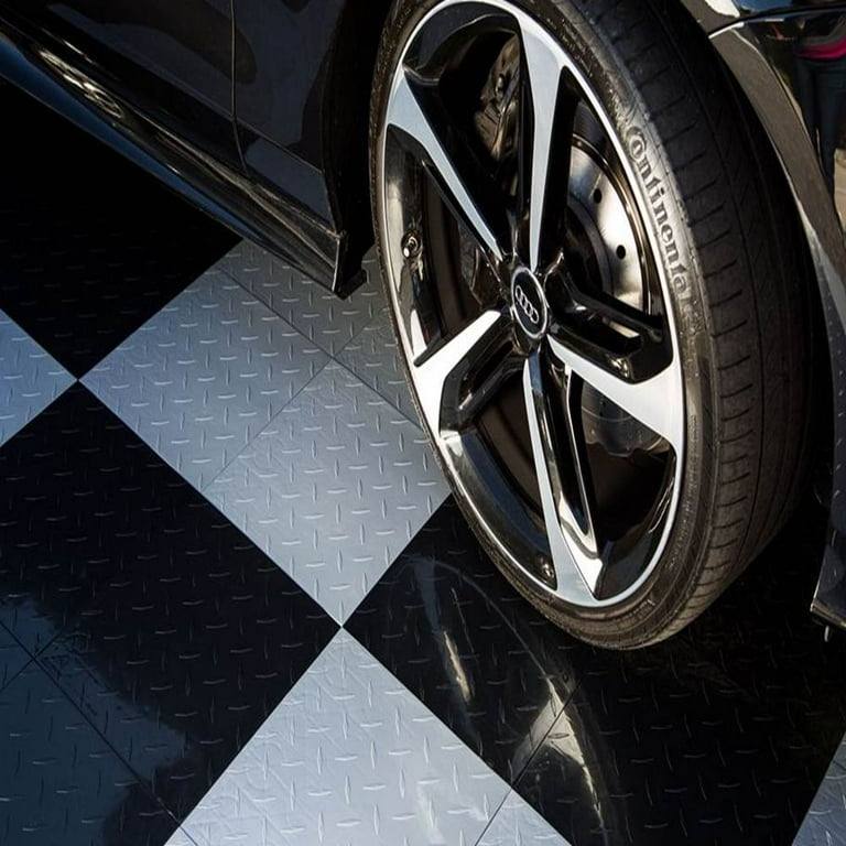 FlooringInc’s Nitro Garage Floor Tiles, Diamond Pattern, Interlocking, Black, 12 FlooringInc’s Nitro Garage Floor Tiles, Diamond Pattern, Interlocking, Black, 12