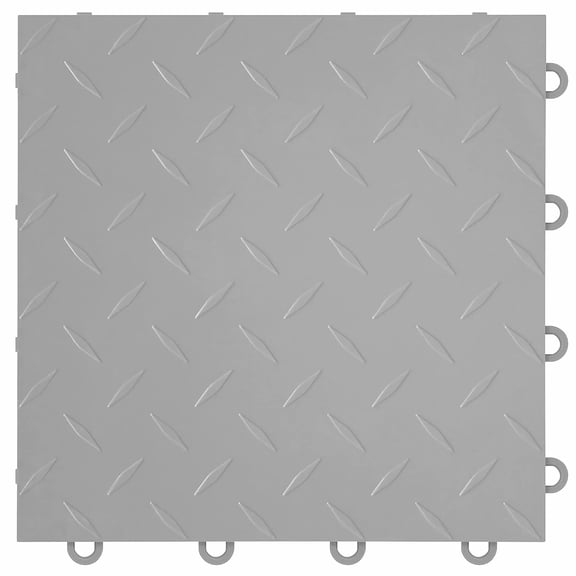 FlooringInc Nitro Garage Floor Tiles, Diamond Pattern, Interlocking, Gunmetal, 12"x12", 1 pack, 1 sq/ft