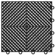FlooringInc Nitro Garage Floor Tiles, Vented Pattern, Interlocking, Black, 12x12, 52 pack, 52 sq/ft