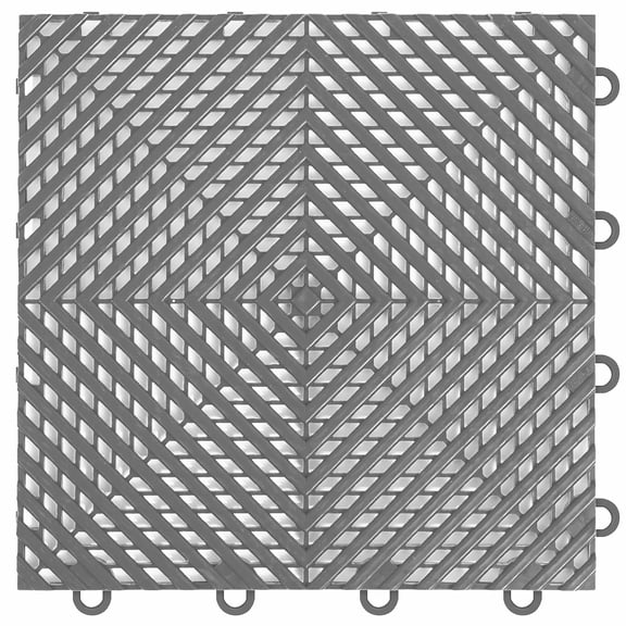 FlooringInc Nitro Garage Floor Tiles, Vented Pattern, Interlocking, Graphite, 12"x12", 16 pack, 16 sq/ft