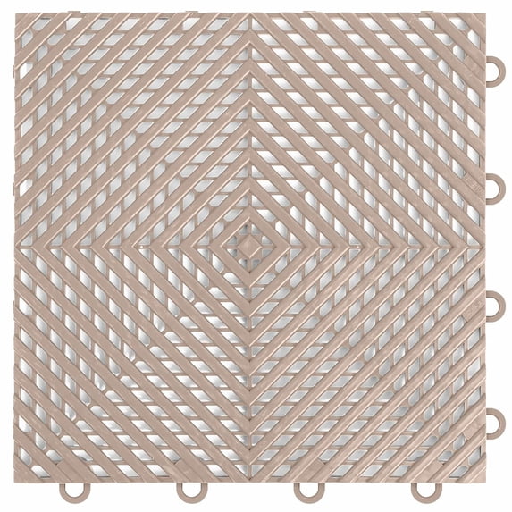 FlooringInc Nitro Garage Floor Tiles, Vented Pattern, Interlocking, Sahara Sand, 12"x12", 16 pack, 16 sq/ft