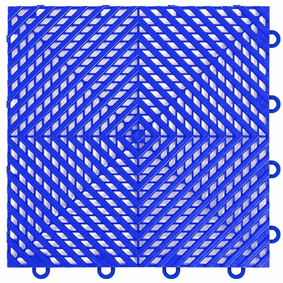 FlooringInc Nitro Garage Floor Tiles, Vented Pattern, Interlocking, Shelby Blue, 12"x12", 52 pack, 52 sq/ft