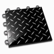 FlooringInc Nitro Pro Garage Tiles, Diamond, 40 Pack, 40 Sq/Ft. Black/Gunmetal