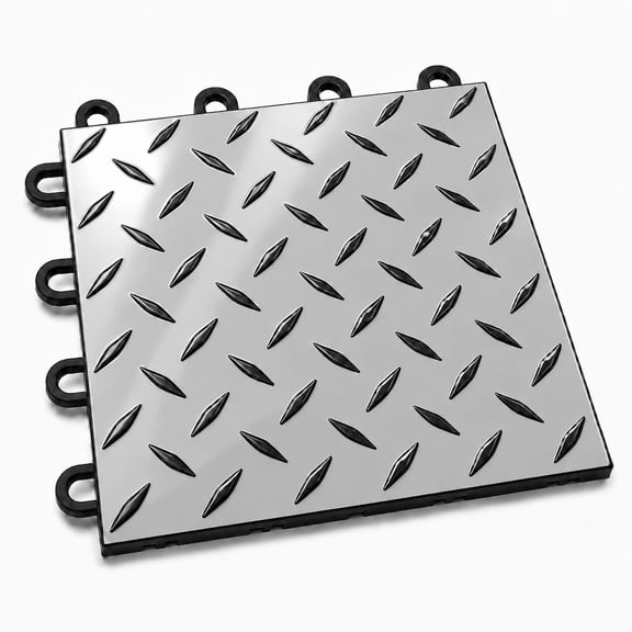 FlooringInc Nitro Pro Garage Tiles, Diamond, 80 Pack, 80 Sq/Ft. Gunmetal/Black