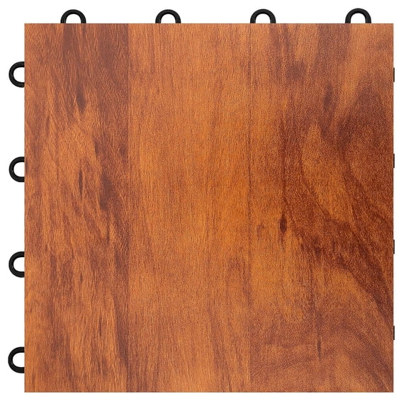 FlooringInc Practice Dance Tile Kits With Edging, 36 Tiles, 6' x 6' Area, Dark Maple
