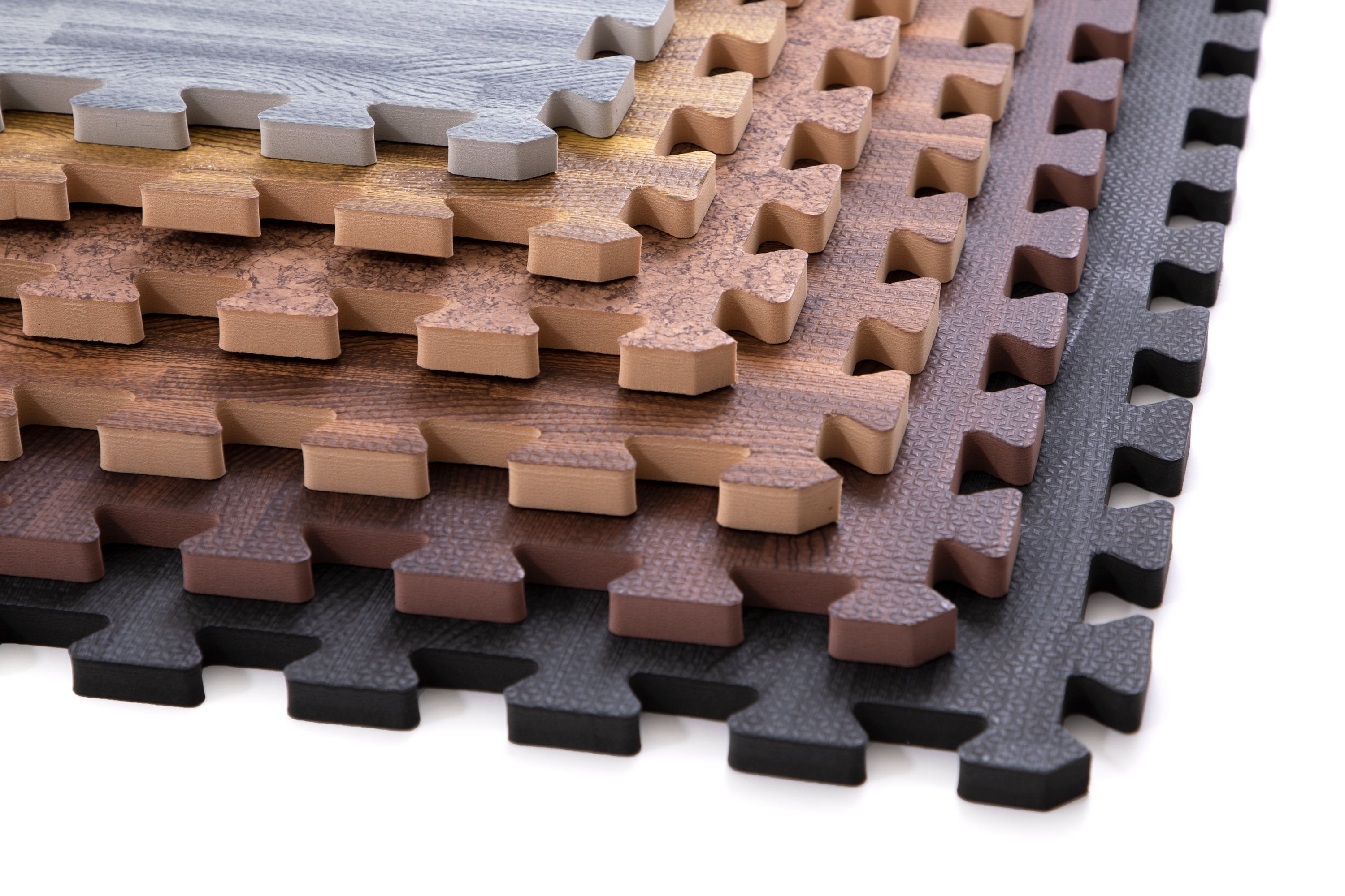 FlooringInc Premium 5/8" Thick Soft Wood Interlocking Foam Tiles, Yoga, Kids Play Mat, 2'x2', 6 Pack, 24 sqft, Cherry
