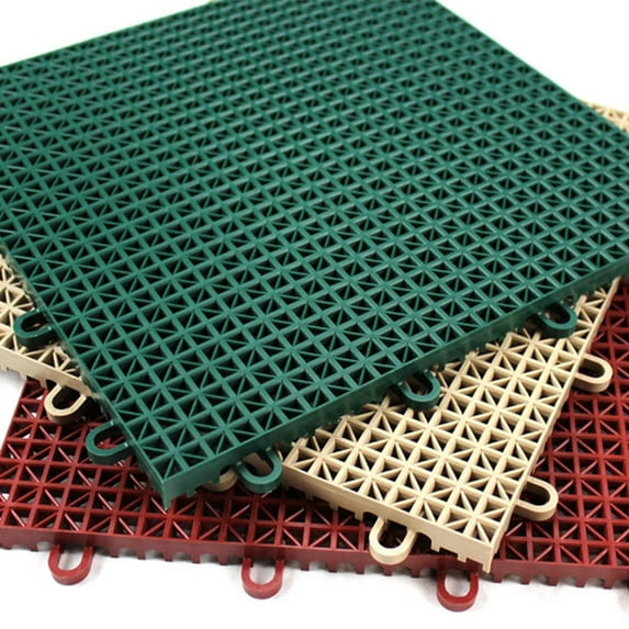 FlooringInc Rugged Grip-Loc Tiles, 12"x12", 25 Pack, Brick Red