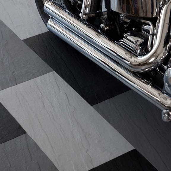 FlooringInc Slate Flex Nitro Tile 3mm Thick, 12" x 24", 28 tile pack, 56 Sq/Ft, Black