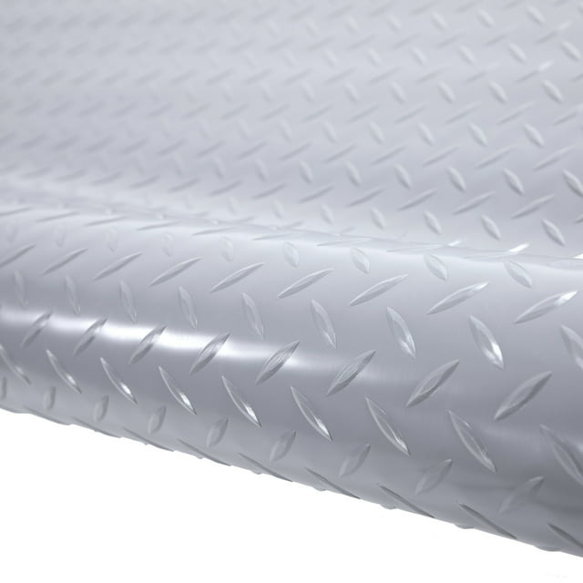 FlooringInc Standard Grade Nitro Garage Roll & Protective Parking Mats, Stailess Steel, Diamond, 5'x17' Flooring Materials