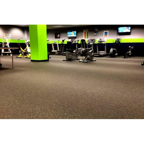 FlooringInc's 3/8" Thick 4ft x 10ft Rubber Rolls For Gym Flooring & Equipment Mats, Black