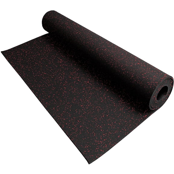 Traxxon by FlooringInc 3/8" Rubber Gym Flooring Roll, Anti-Slip Mat, 4'x10', Lipstick Red