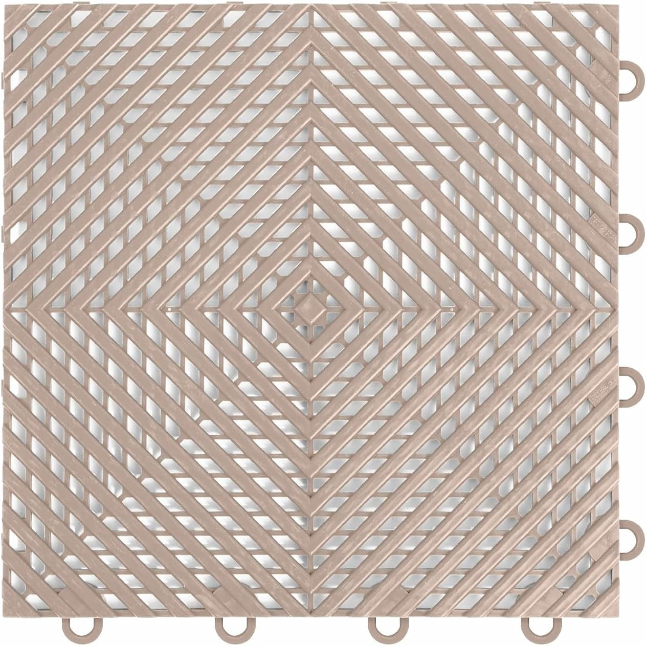 FlooringInc's Nitro 12"x12" Snap-Together Garage Flooring Tiles, Non-Slip Interlocking Plastic Garage Floor Mat, Garage Organization & Garage Storage, Vented Pattern, Sahara Sand, 12 Tiles, 12 Sq/Ft