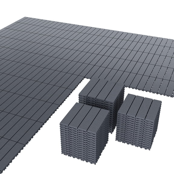 Tigbond Floorings,Plastic Interlocking Deck Tiles, 12"x12" Waterproof Patio Tiles for Indoor Outdoor Use, All-Weather Floor Decking Tiles for Garden Lawn Porch Poolside Balcony