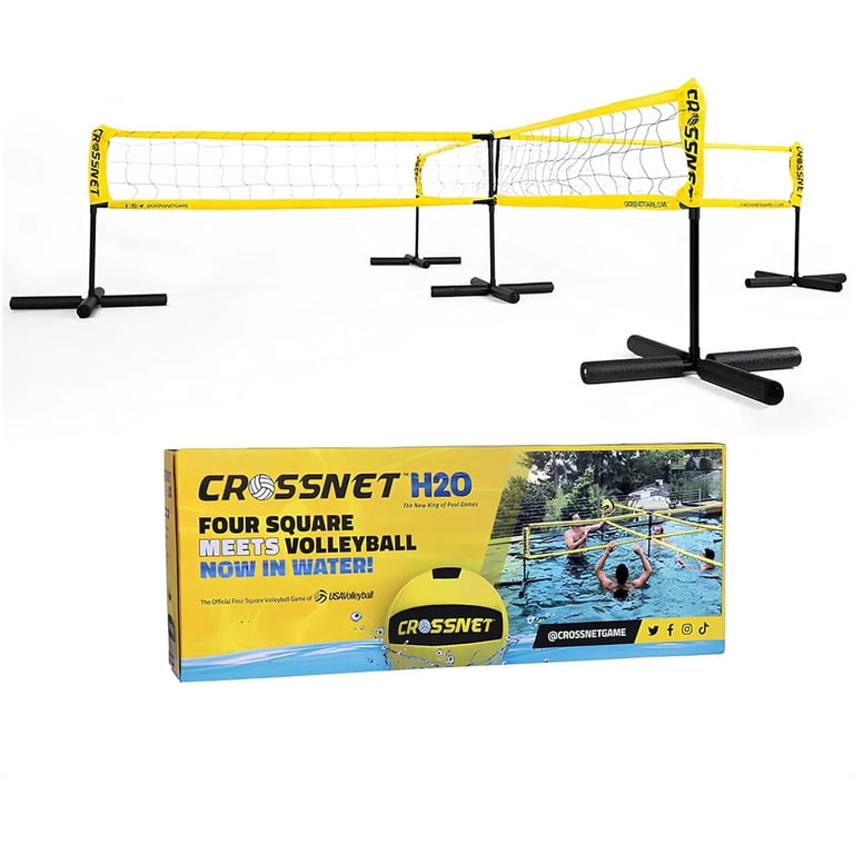 Crossnet 1461855 Four Way Volleyball Net Pool Game Set for Adults