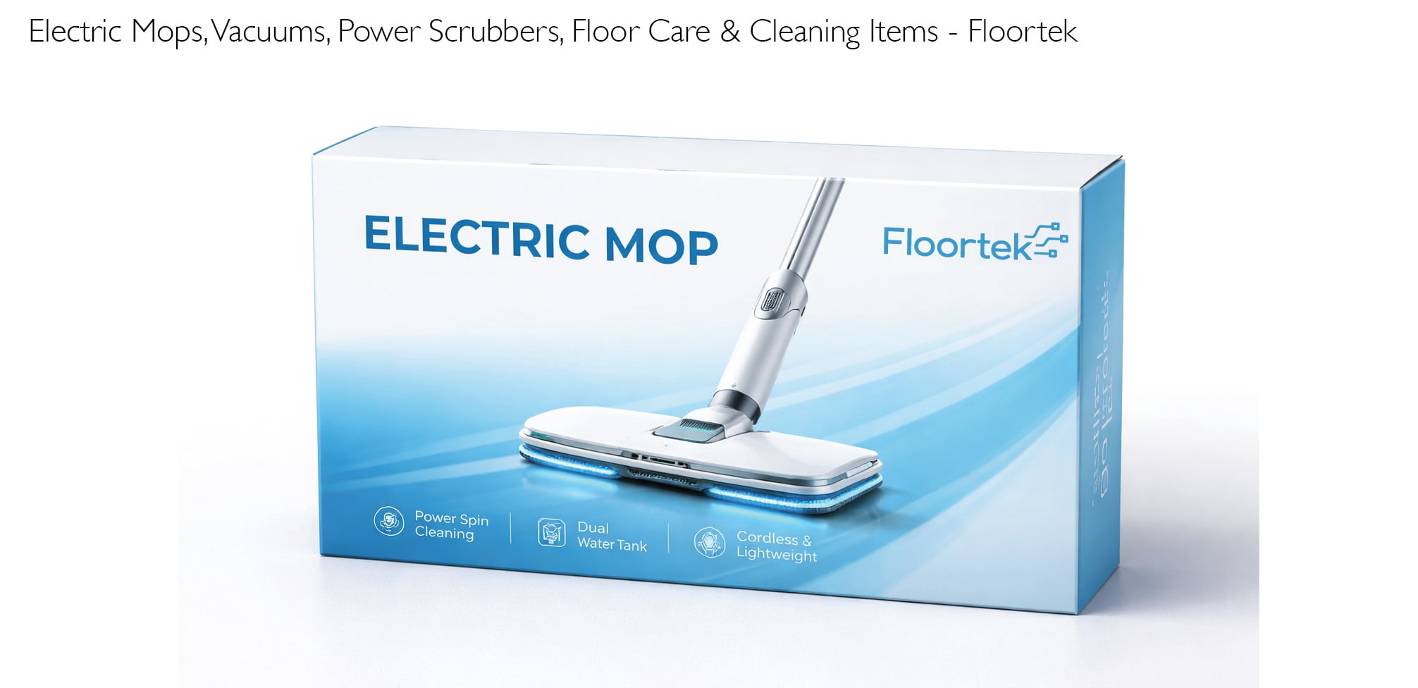 Floortek Electric Mop  Cordless Lightweight Floor Cleaner with Dual Water Tank