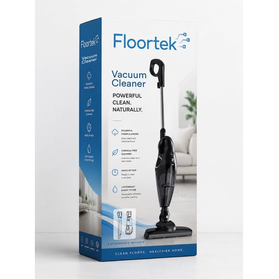 Floortek Steam Vacuum Cleaner- Lightweight Multi-Surface Cleaner with Powerful Steam Cleaning, Fast Heat-Up