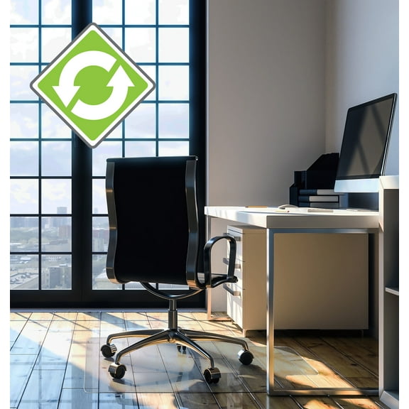 Floortex Cleartex Enhanced Polymer Lipped Chair Mat for Hard Floors - 48" x 51"