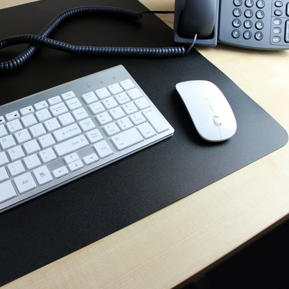 Floortex® Desktex® Black Vinyl Rectangular Desk Pad - 19" x 24"