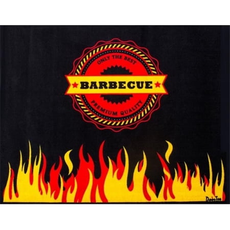 Floortex Doortex Barbeque Mat 39 x 48 in. Flame Rectangular Fire Retardant Barbeque Mat