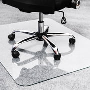 Floortex Glaciermat Glass Chairmat Home, Office, Hard Floor, Pile Carpet - 60 Length x 48 Width - Rectangle - Glass - Clear