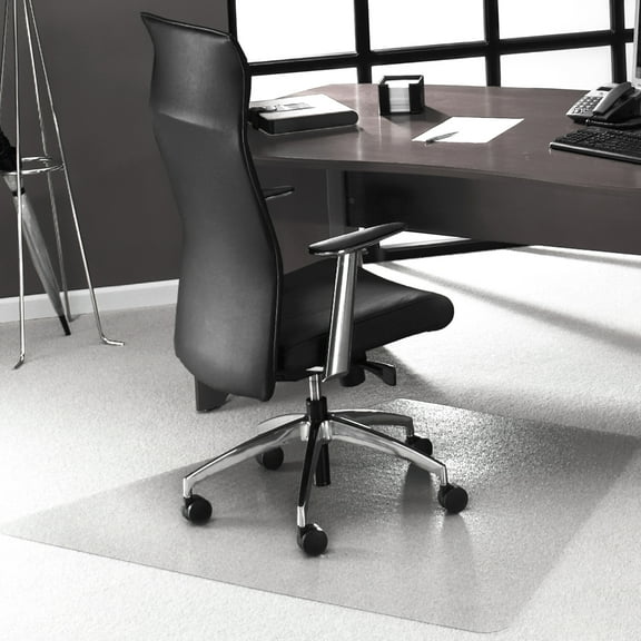 Floortex Polycarbonate Corner Workstation Chair Mat Carpets up to 1/2" 48" x 60"