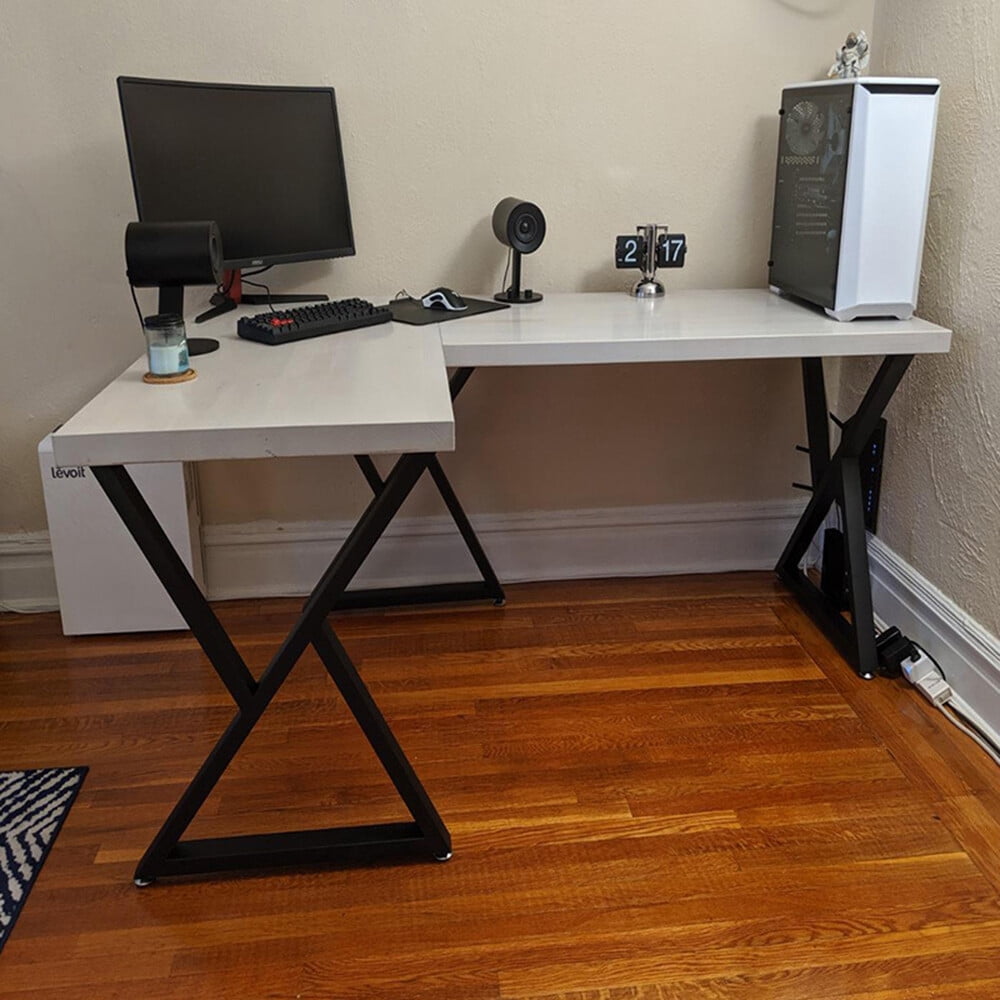 Floortop Black Triangular Metal Table Legs of 2 Table Console Desk ...