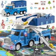 Flooyes City DIY Race Tracks Car Toys, Flexible Track Play Set with City Buildings & Icons, Engineering Road Games for Kids Boys Girls 3 4 5 6 7 8
