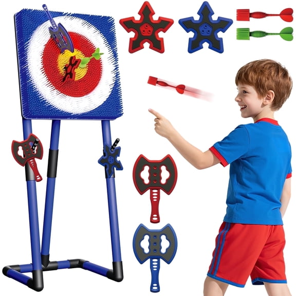 Flooyes Throwing Target Game Set, Shoot Game Toy Dart & Axe Throwing Toy Set with Dartboard, Birthday Gift for Kids Boys 6 7 8 9 10+ Years Old