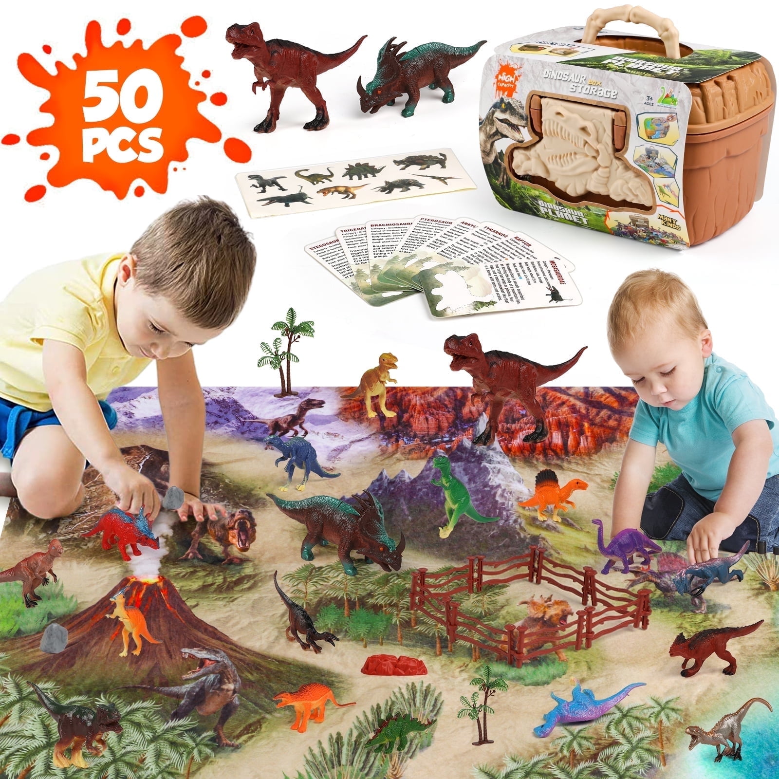 WOSTOO Dinosaure Jouet, 23 PCS Figurine Dinosaure y Compris T-Rex WOSTOO Dinosaure Jouet, 23 PCS Figurine Dinosaure y Compris T-Rex